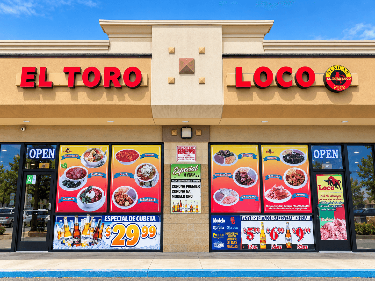 El Toro Loco restaurant storefront on Telegraph Road